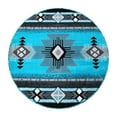 thumbnail image 2 of BizChair Southwest Native Design Turquoise Area Rug (5 Feet X 5 Feet Round), 2 of 7