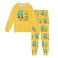thumbnail image 4 of Kids Outfits Set 6 7 Six Seven Letter Outfits Set Comfortable Girls 67 Doodle Print Long Sleeve Homewear Soft Two Piece Sleepwear Yellow 2-3 Years, 4 of 9