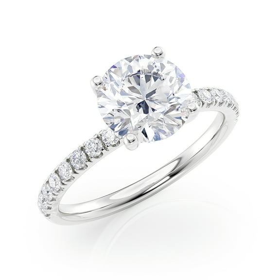 2 Carat Diamond and Moissanite Engagement Ring in 14k White Gold (G-H/SI, G-H/VS, cttw) Size 7.5 by Beverly Hills Jewelers