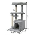 thumbnail image 3 of Pefilos 32" Cat Scratching Post, Christmas Tree Cat Scratcher Post for Indoor Cats, Small Kitten Claw Cat Tree with 3 Posts, Gray, 3 of 12
