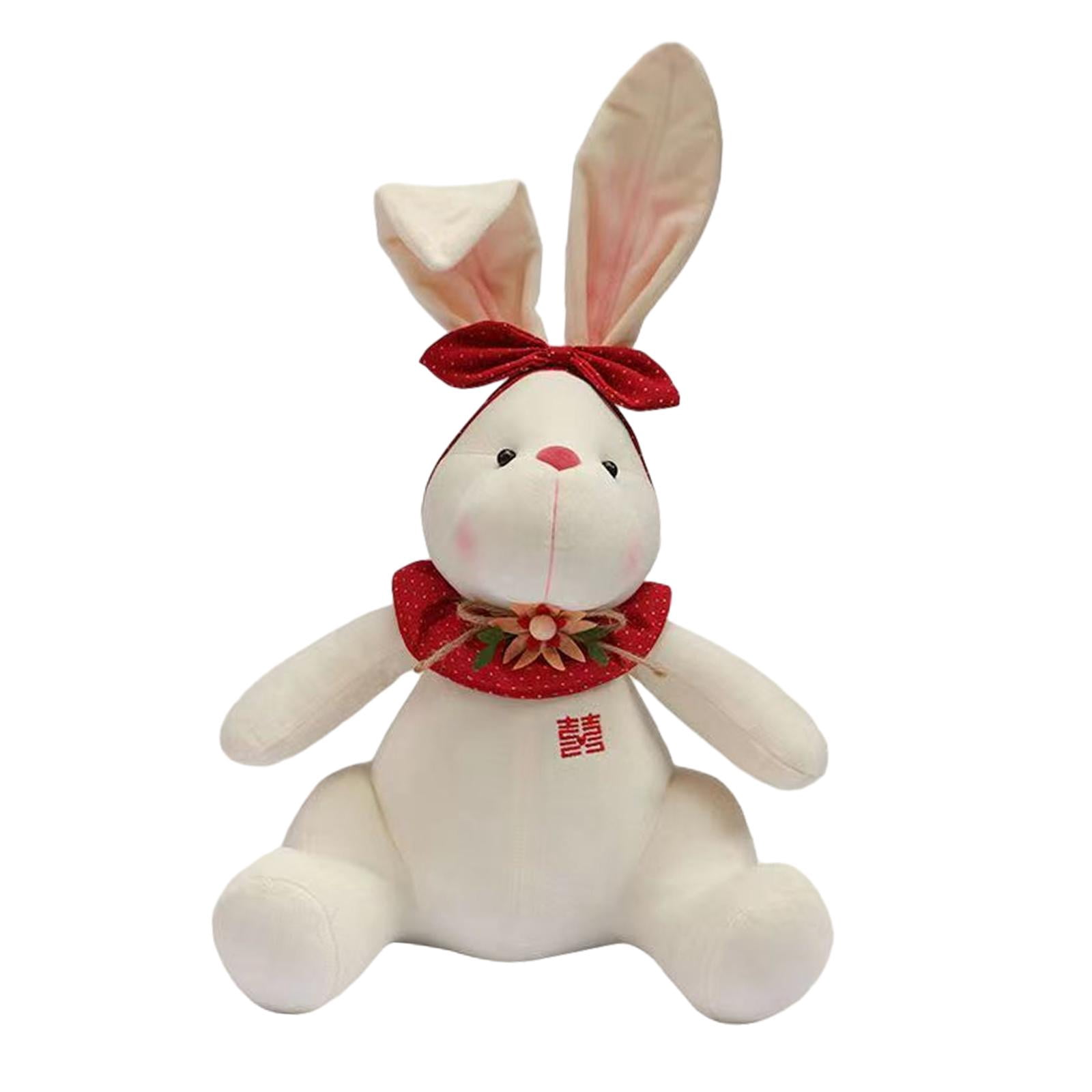 LeeQinersw Press bed doll rabbit plush toy doll wedding gift, rabbit plush doll for bedroom Women