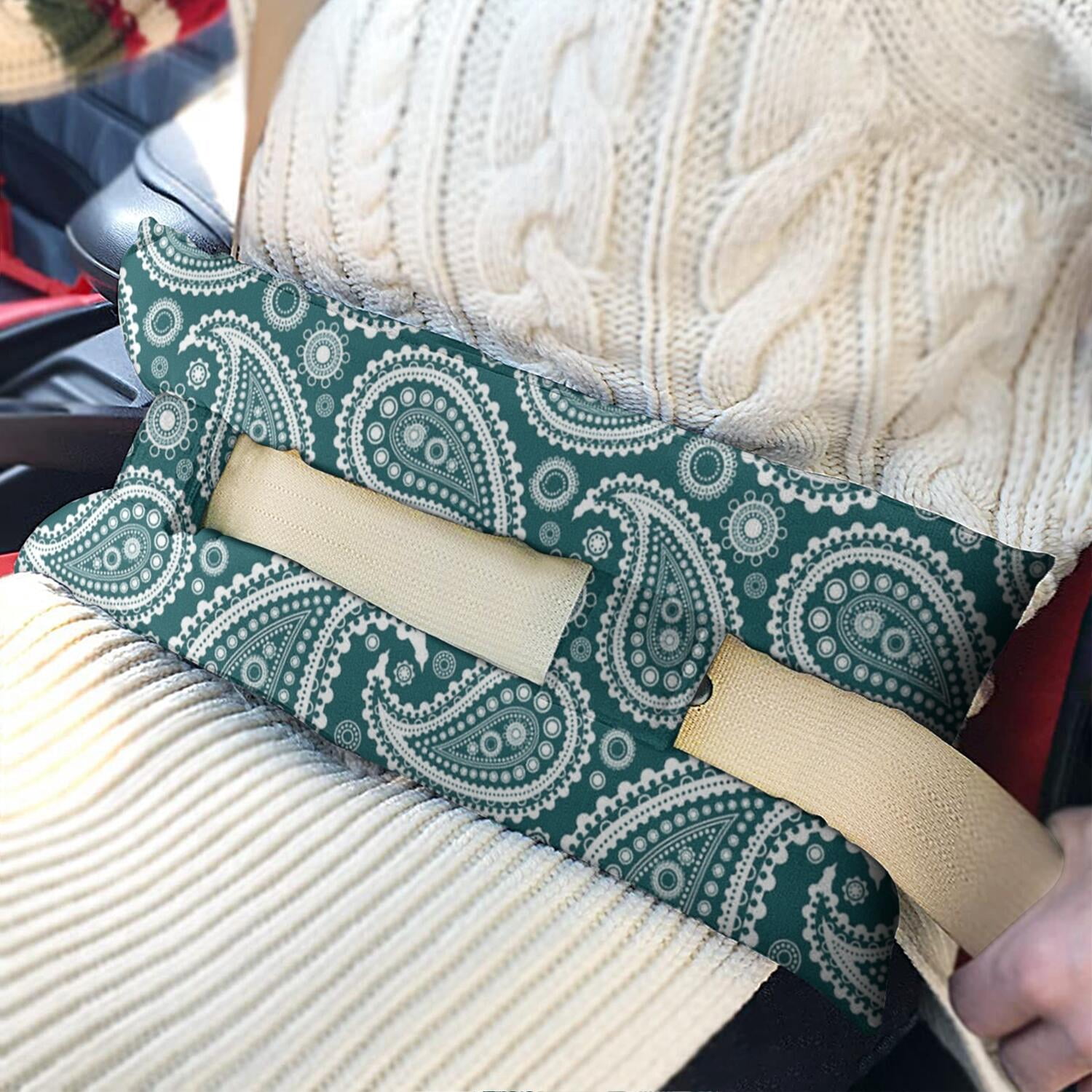 Recovery Seat Belt Pillow Post-Mastectomy & Heart Surgery Support (Rustic Folk)
