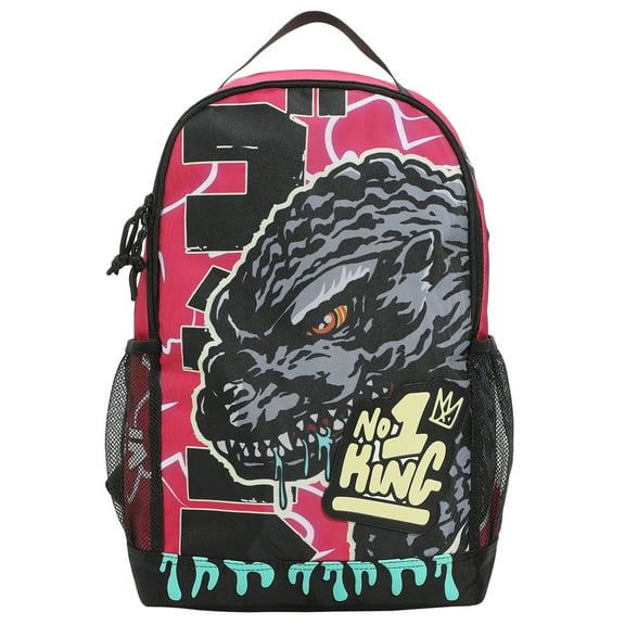 Godzilla Large Graphic 17.5" Pink Backpack