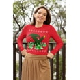 thumbnail image 2 of Old Glory Womens Ugly Christmas Sweater Dragon Winter Long Sleeve T Shirt, 2 of 6