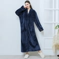 thumbnail image 3 of Unisex Fleece Flannel Nightgown – Autumn & Winter Long Warm Plus Size Loungewear for Couples, 3 of 10