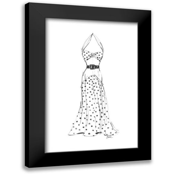 Amico, Tina 11x14 Black Modern Framed Museum Art Print Titled - Dress in Polka Dots