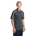 thumbnail image 4 of Sport-Tek Tricolor Shoulder Micropique Sport Wick Polo-XS (Iron Grey/Black/White), 4 of 5