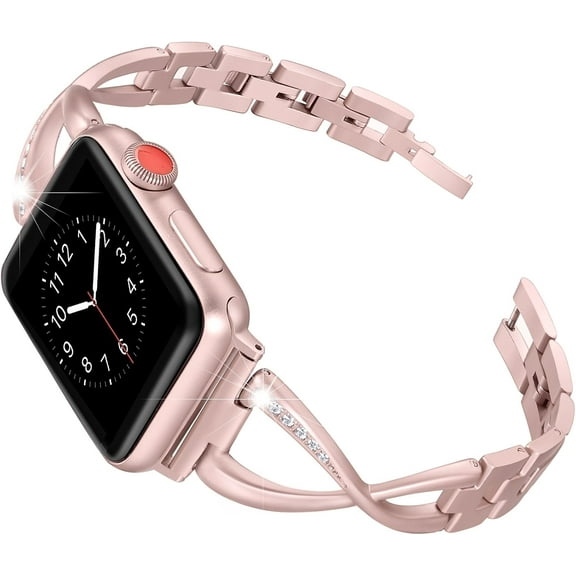 Secbolt Bands Compatible with Apple Watch Band 38mm 40mm 41mm 42mm 44mm 45mm 46mm 49mm Iwatch SE Series 10/9/8/7/6/5/4/3/2/1 Women Dressy Jewelry Stainless Steel Accessories Wristband Strap
