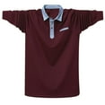 thumbnail image 2 of UVEASISHA Big and Tall Polos Shirts for Men Lightweight Loose Fit Golf Shirts Stylish Contrast Neck Long Sleeve Work Shirt with Chest Pocket Sales Today Clearance,Red,3XL, 2 of 6