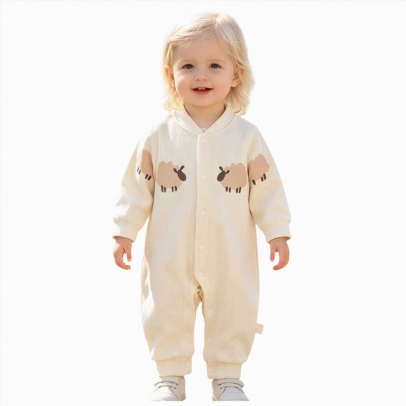 Gibobby Infant Baby Boys Long Sleeve Romper Summer 0 3 6 9 12 18 24Months 2T 3T Infant Onesie Unisex Newborn Baby Clothes(18-24 Months,Beige)