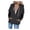 Black, variant on Women's Lightweight Hooded Jacket Casual Soft Outerwear with Zippered Pockets for Spring Autumn Seasons