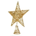 thumbnail image 3 of Estrella superior del árbol decoración de hierro forjado estrella de cinco puntas lentejuelas tridimensional estrella de cinco puntas suministros de decoración navideña 15 CM [dorado], 3 of 10