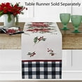 thumbnail image 5 of Newbridge Poinsettia Festivity Gingham Bordered Christmas Fabric Tablecloth, Country Cottage Print Easy Care, Stain Release Tablecloth, 60” x 84” Oblong/Rectangle, 5 of 11