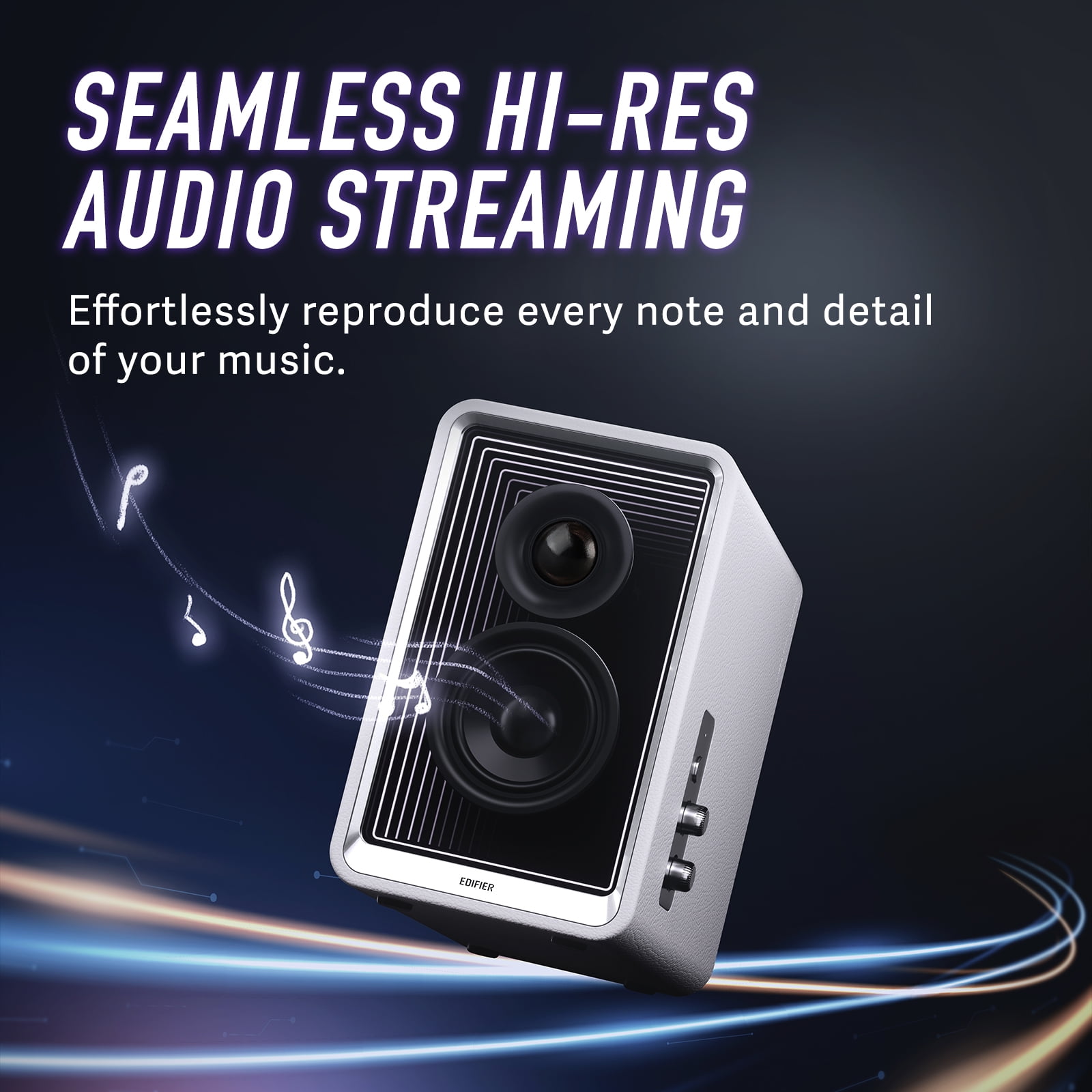 Edifier QR65 Bluetooth Hi-Res Audio Active Monitors 2.0 Speaker System 2.0 70 Watts (White)