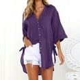 thumbnail image 5 of zuwimk Womens Blouse Long Sleeve,Women's Pearl Sheer Mesh Long Sleeve Tops Blouse Purple,XXL, 5 of 5