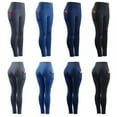 thumbnail image 3 of 2021 Ladies High Waist Sports Yoga Trousers Quick-drying Breathable Stretch Compression Cropped Pants Blue#01, 3 of 5