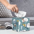 thumbnail image 4 of Kdxio Snowflake Scarf Snowman Print Tissue Box Cover,Square Decorative PU Leather Facial Paper Case Organizer Holder Dispenser for Bathroom,Night Stands,Desk,Car 5.2''X5.2''X5.2'', 4 of 6