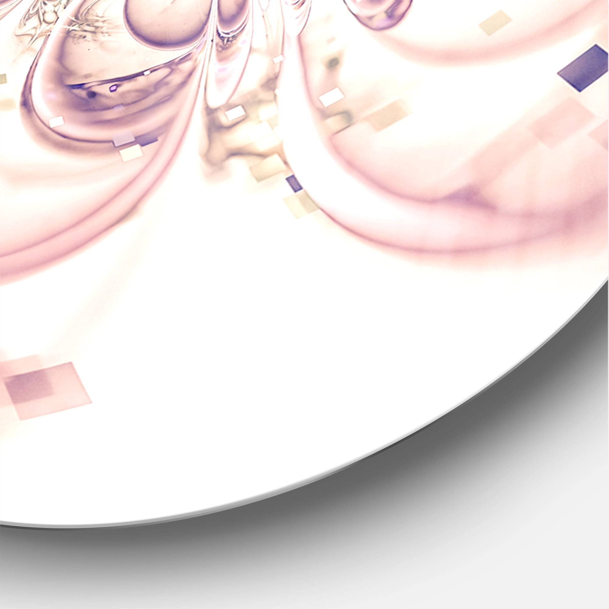 Designart 'Full Bloom Fractal Flower in Pink ' Modern wall clock