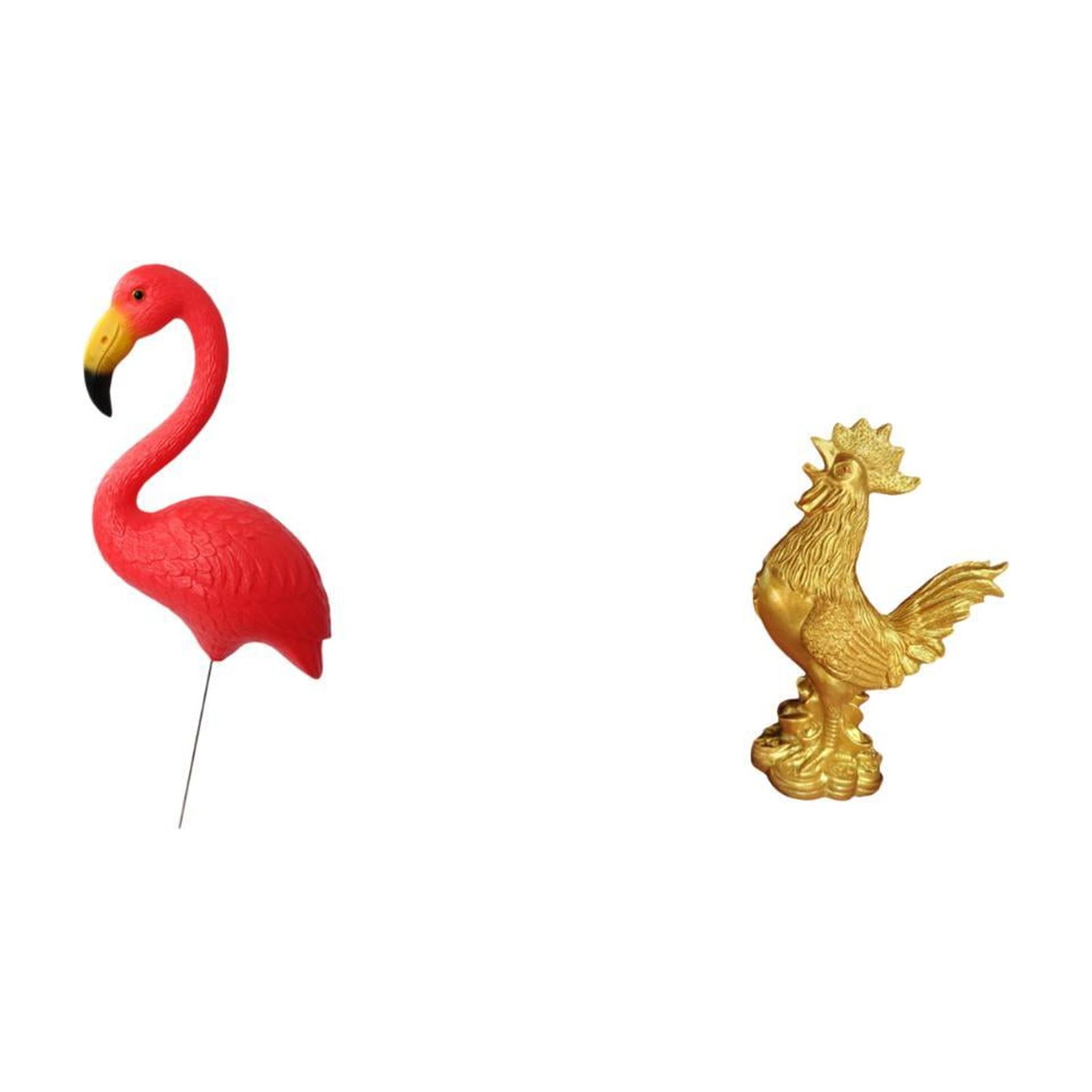Miulika Bird Statue Figurine Yard Art Ornament Backyard Fairy Garden Accessories Flamingo Garden Stake Sculpture for Holiday Spring Chicken Figurine Feng Shui Decor Home Decorations Rooster
