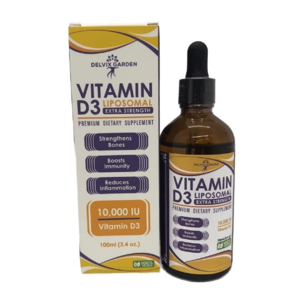 Vitamin D3 Drops for Adults and Kids, 4 oz: Liquid Vitamin D3 Supplement for Immunity and Bone Health