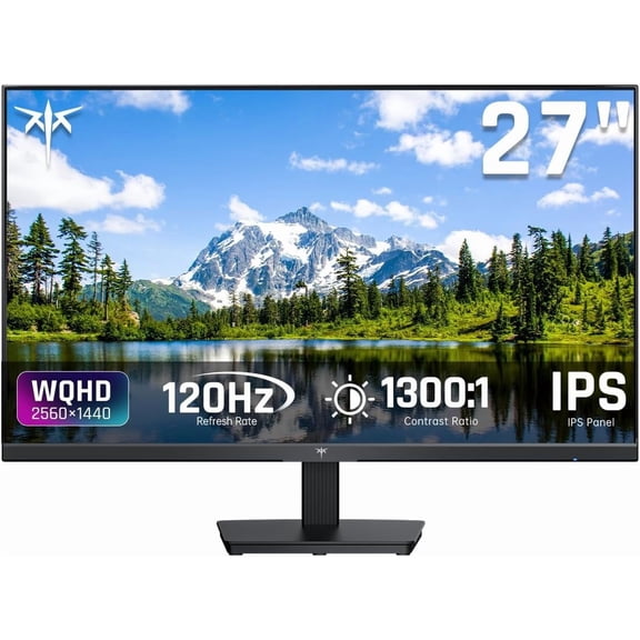 Restored KTC 27" H27D9 Computer Monitor, QHD (2560 x 1440) Display, Up to 120Hz Monitor, IPS Panel, 123% sRGB, HDMI 2.0 x 2 & DP 1.4 x1, Adaptive Sync, Eye-Friendly Screen PC Monitors (Refurbished)
