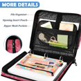 thumbnail image 5 of Zipper Binder with Shoulder Strap 2 inch 3 Ring Waterproof File Folder Organizer Bag 500 Sheet Seamless Pattern with Pink Rose, 5 of 8