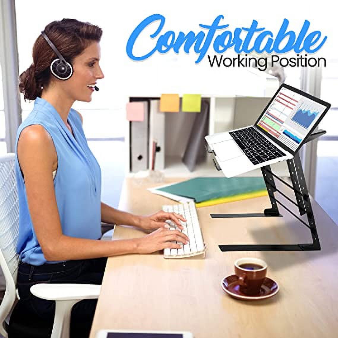 Pyle Universal Dual Laptop Stand, Adjustable Metal photo 2