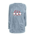 thumbnail image 3 of VALMASS Women Merry Christmas Crewneck Warm Tops Plus Size Long Sleeve Winter Velvet Tops Thick Thermal Sweaters (XL, D Light Blue), 3 of 3