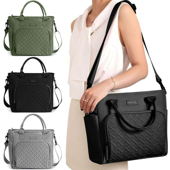 BadPiggies 11L Lunch Bag Lunch Box for Women Men, Leakproof Insulated Cooler Large Tote Shoulder Bag (Black)