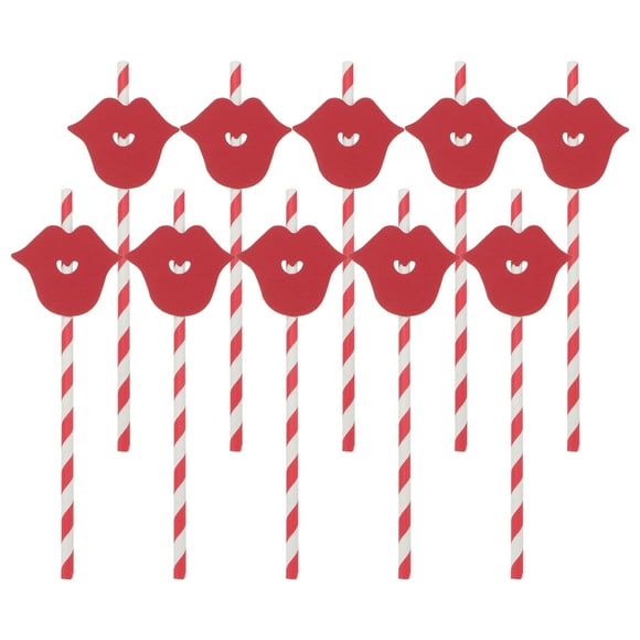 KAKOWELY 20 pajitas decorativas para bebidas, de papel, para fiestas, festivales (rojas)