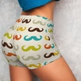 thumbnail image 4 of Wukai Colorful Mustache Print Pack Biker Shorts for Women Yoga Workout Gym Running Scrunch Active Shorts-Small, 4 of 8