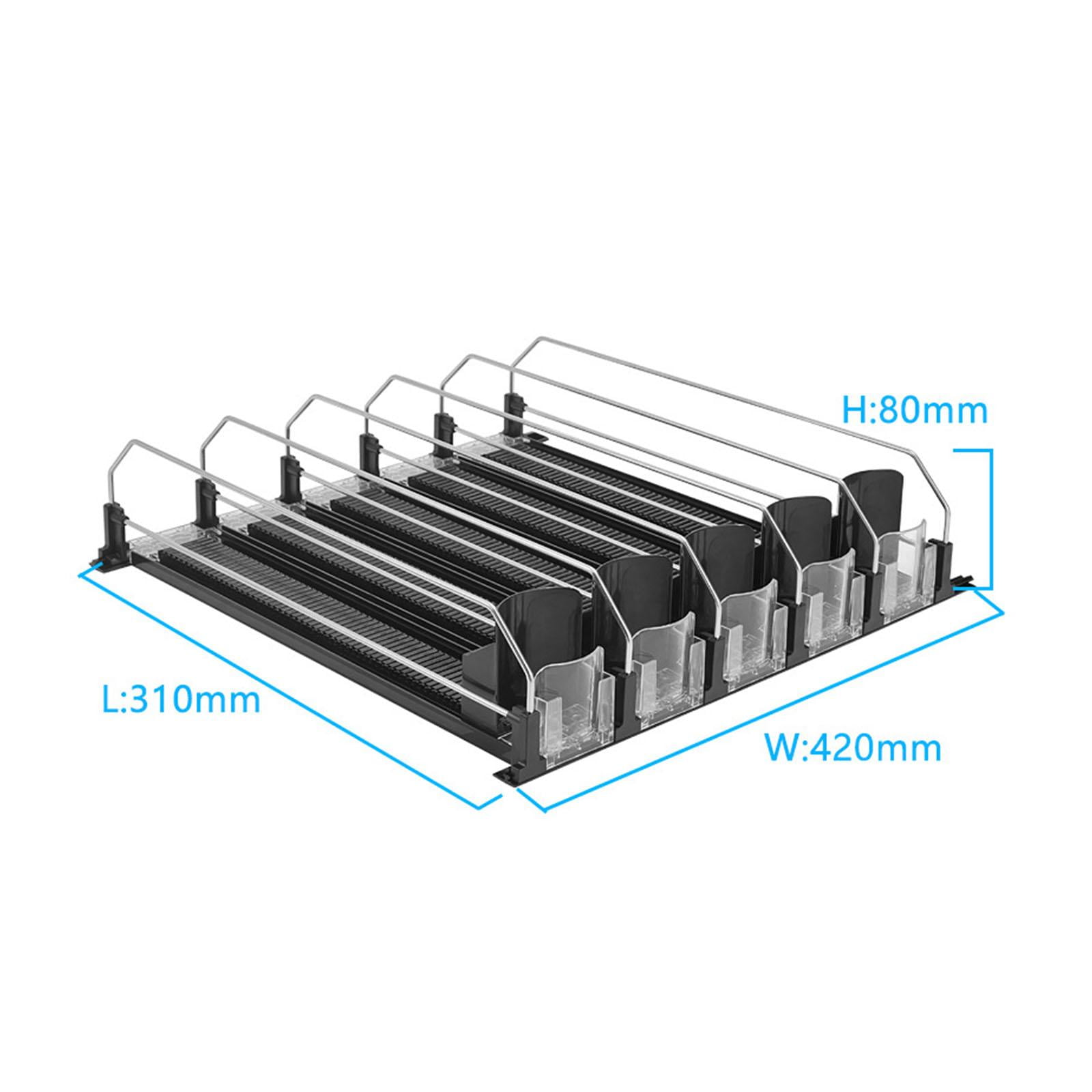 Nishiyuenyi Drink Organizer for Fridge Waterproof for Garage Commodity Shelves Household 5 5 row black