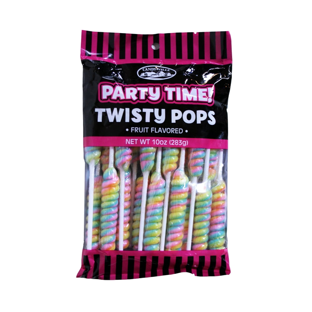 Party Time! Assorted Pastel Twisty Pops Fruit Flavored