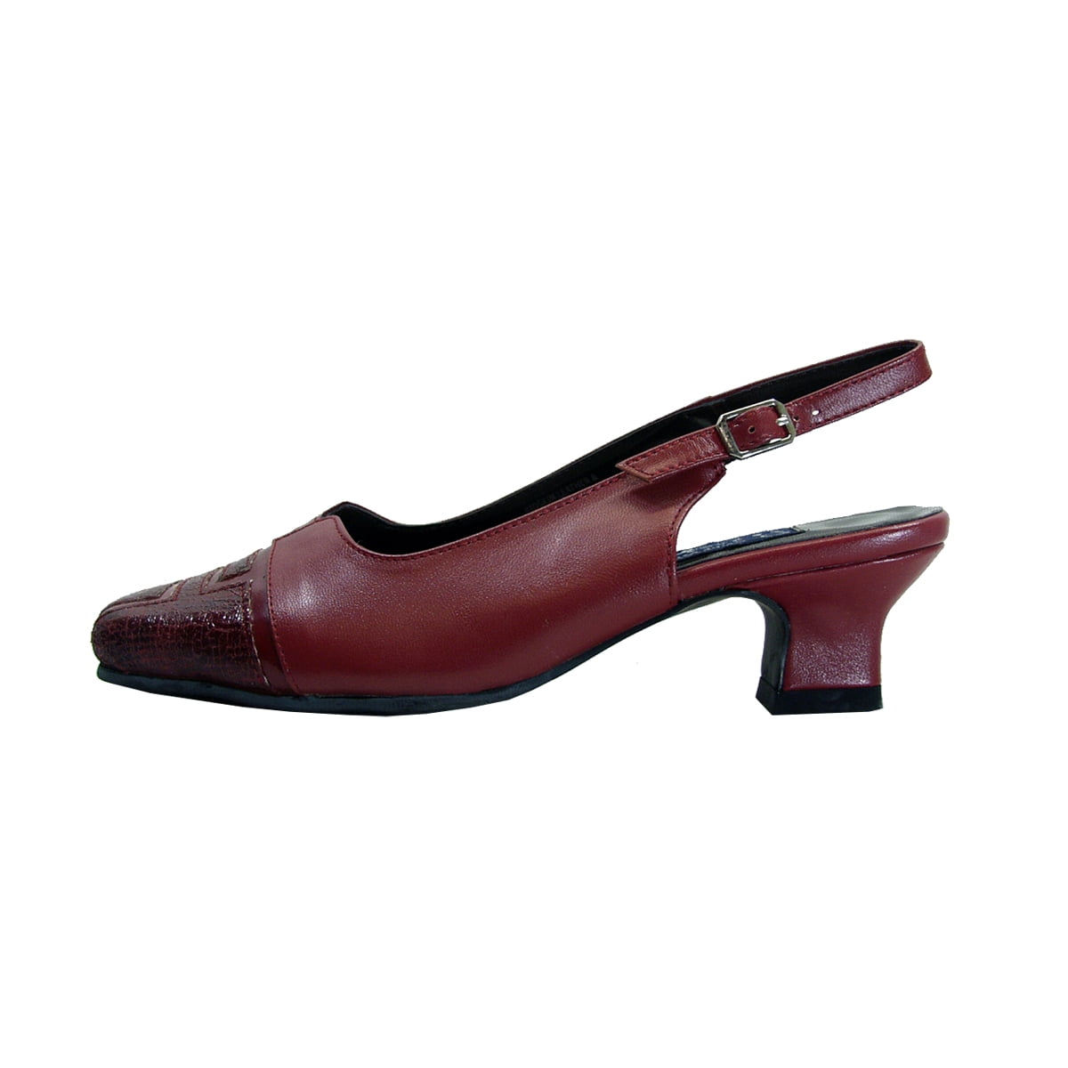 PEERAGE Kira Women's Wide Width Leather Pumps RED 5