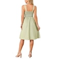 thumbnail image 3 of INSPIRE CHIC Women's Summer Dress 2026 Casual Square Neck Flattering A-Line Tank Sundress Button Down Midi Dresses XL Green, 3 of 5