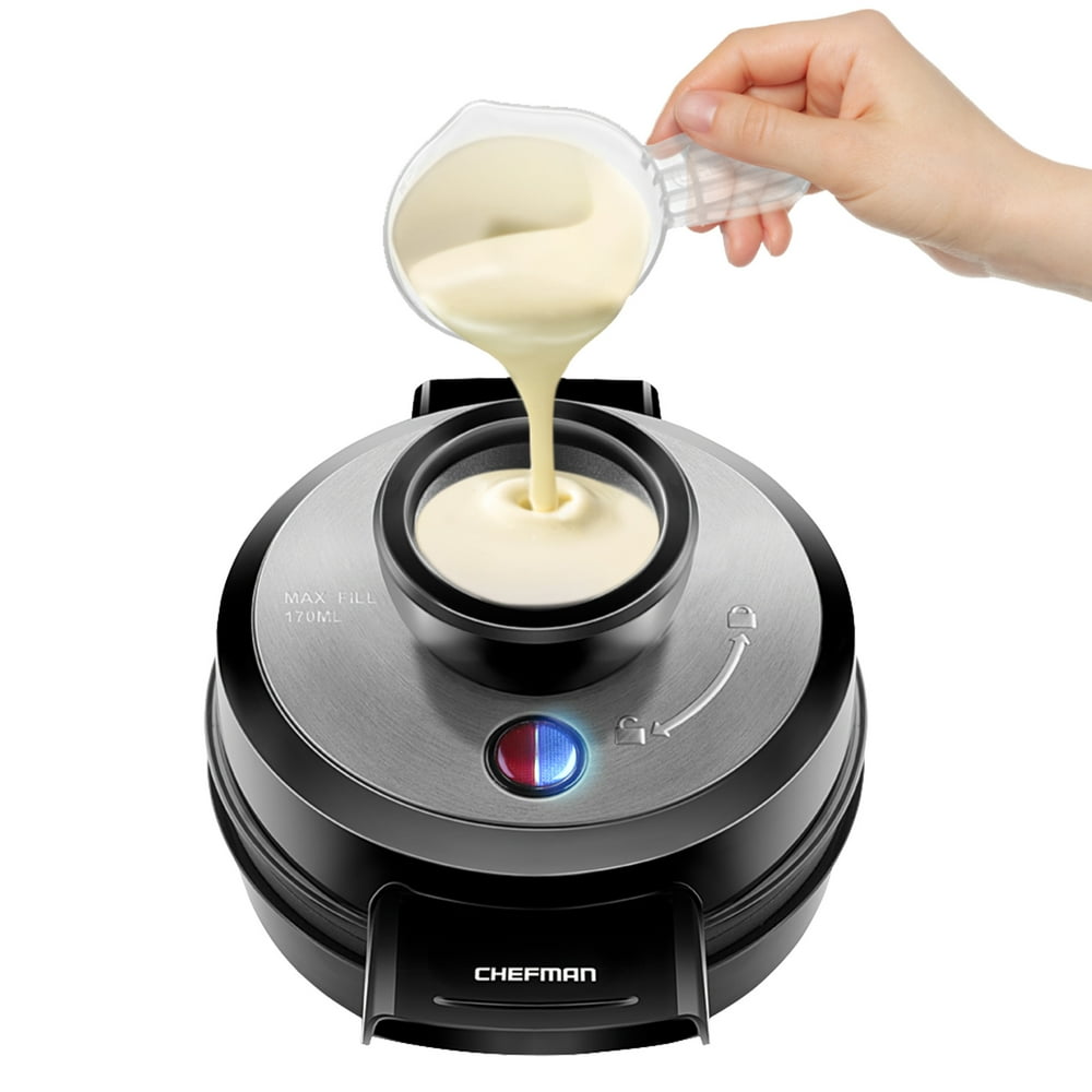 Chefman Belgian Waffle Maker, Round Waffle Iron, Easy Use, No Overflow