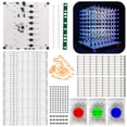 thumbnail image 1 of iCubeSmart 3D8P Led cube kit DIY electronics kit 8x8x8 Learning to soldering project kit Best gift for children(3D8P-MULTI), 1 of 7