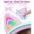 thumbnail image 6 of FosPower Kids Headset with LED Light Up Cat Ears, Wired 3.5mm On Ear Audio Kids Headphones with Laced Tangle Free Cable (Max 85dB), 6 of 7
