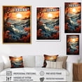 thumbnail image 4 of Designart "Sunset Blooms of Japanese Waves in Orange II" Coastal Framed Wall Art - Coastal Orange Coastal Sunset Hallway Framed Wall Art Decor, 4 of 6