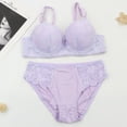 thumbnail image 3 of Aofany Underwear Sets for Women with Panties Lightly Summer Comfortable Matching Scallop Bra and Panty Set Underwire Bralettes Push Up T Shirt Bra and Panty, 3 of 8
