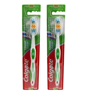 Colgate Classic Full Head Toothbrush Medium Bristles Green 2Pk
