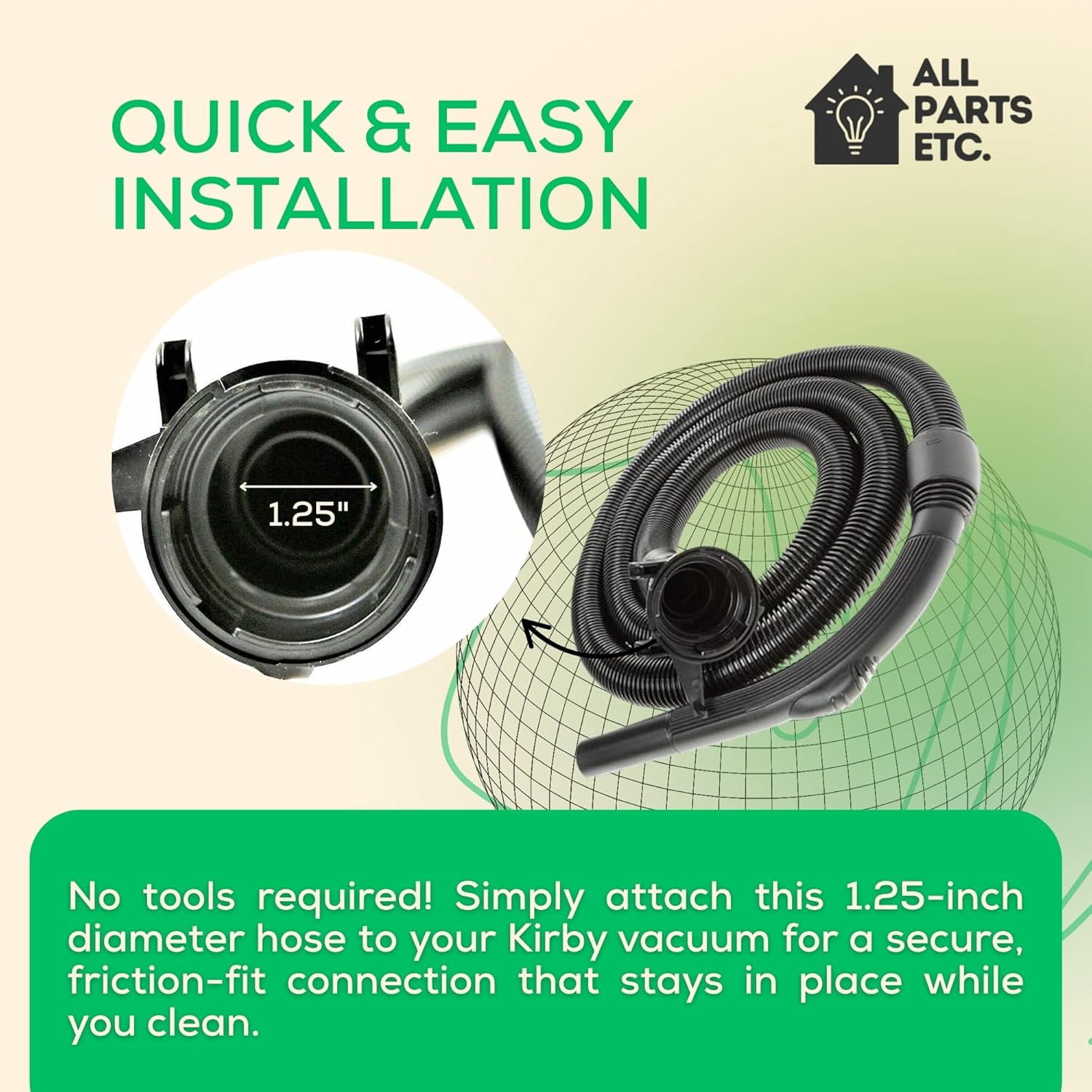 6 Ft Replacement Vacuum Hose for Kirby G Series (G3, G4, G5, G6) & Sentria Models Compatible with Ultimate G Diamond & More Vacuum Cleaner Hose Attachment
