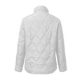 thumbnail image 5 of Chiccall Womens Quilted Puffer Jacket Full Zip Long Sleeve Winter Cotton Padded Coat Lightweight Warm Outerwear White 3XL, 5 of 9