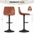 thumbnail image 6 of Fijinhom Modern Adjustable Bar Stools Set of 4, Swivel PU Leather Counter Height Chairs with Back for Kitchen Island,Brown, 6 of 8