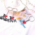 thumbnail image 4 of Wweixi Papa Mama Heart Pendant Keychain Word Keyring Key Holder Decor Accessories Family Couple Gift, 4 of 9