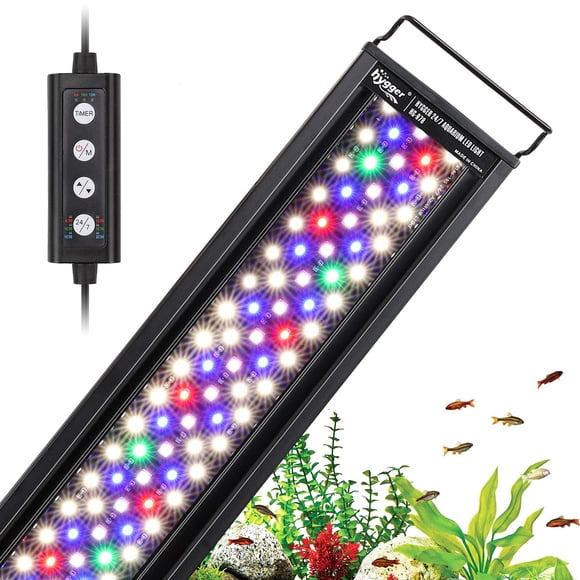 hygger 22W 24/7 Éclairage Aquarium LED, Mode Lever-Lumière du Jour-Lumière de Lune et Mode DIY, Minuterie Réglable Luminosité Réglable Lumière pour Aquarium