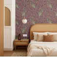 thumbnail image 6 of S4Sassy Paisley Peacock Floral Wallpaper - Brown Wall Covering, 25" X 60" Self-Adhesive Textured Vinyl Wallpaper, Wallwrap, Easy Diy Wall Covering For Farmhouse Bedroom, Living Room, Cabinets, 6 of 7