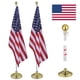 thumbnail image 1 of Yescom 6FT Telescoping Indoor Flag Pole Kit Aluminum Sliver Pole Ball Topper with 3x5Ft US Flag & Base Stand 2 Pack Yescom Modern, 1 of 11