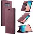 thumbnail image 1 of KOMI Wallet Case for Samsung Galaxy S10, Premium PU Leather Case Vintage Matte Wallet Flip Cover [Card Slots] [Magnetic Closure] Stand Function Folio Shockproof Full Protection for Galaxy S10 Red, 1 of 5