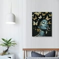 thumbnail image 4 of Nawypu Black Woman Butterflies Wall Decor Wrapped Canvas Wall Art Black Queen Home Decor Motivational Black Girl Wall Art Black Art Paintings for Wall Abstract Canvas Wall Art, 4 of 5